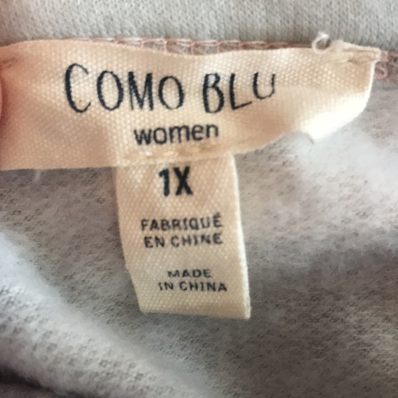 Como Blu Women's Plus Size 1X Athlesiure Baby Terry Pullover - Picture 3 of 4
